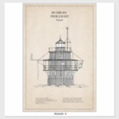 Lichte vuurtoren Duxbury Pier - Massachusetts - SB Sticker (Vel)