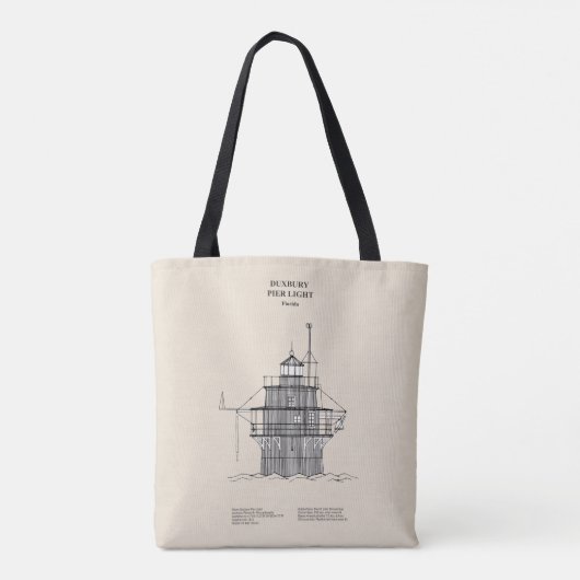 Lichte vuurtoren Duxbury Pier - Massachusetts - SB Tote Bag (Achterkant)