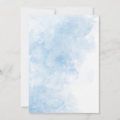 Lichte Waterverf Blauwe Wildbloemen BabyInvitation Kaart (Achterkant)