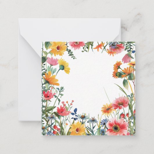 Lichte Waterverf bloementuin Notitiekaartje (Voorkant)