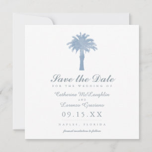 Lichte Waterverf van de blauwe palmboom Save The Date