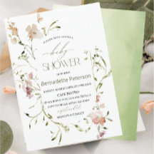 Lichte waterverf wilde bloemen babyborrel