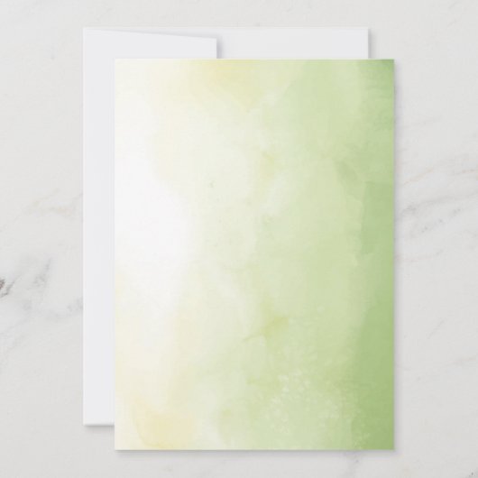 Lichte Waterverf Wildflower Baby shower Kaart (Achterkant)