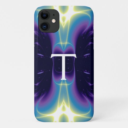 LICHTE WAVES MONOGRAM paars violet blauw Case-Mate iPhone Case (Achterkant)