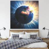 *~* Lichte Wereld Planeet Aarde Kosmische AP70 Canvas Afdruk (Insitu (Slaapkamer))
