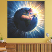 *~* Lichte Wereld Planeet Aarde Kosmische AP70 Canvas Afdruk (Insitu (Woonkamer))