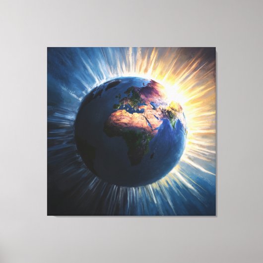 *~* Lichte Wereld Planeet Aarde Kosmische AP70 Canvas Afdruk (Voorkant)
