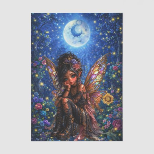 Lichte Whimsical Fantasy Bosfee Decoupage  Tissuepapier (Voorkant)
