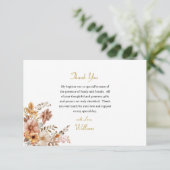 Lichte wijn Boho Bloemen Verlaat Orthodoxe Doop Bedankkaart (Staand voorkant)