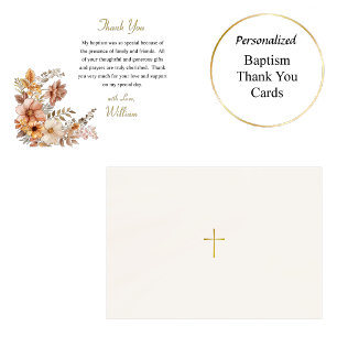 Lichte wijn Boho Bloemen Verlaat Orthodoxe Doop Bedankkaart