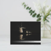 Lichte windmolens bij briefkaart in de nachtbar (Staand voorkant)