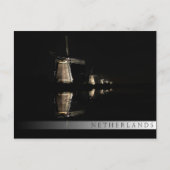 Lichte windmolens bij briefkaart in de nachtbar (Voorkant)