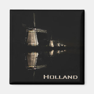 Lichte windmolens bij nachttekentopmagneet magneet