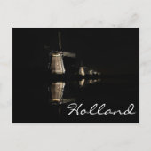 Lichte windmolens in het briefkaart Kinderdijk (Voorkant)