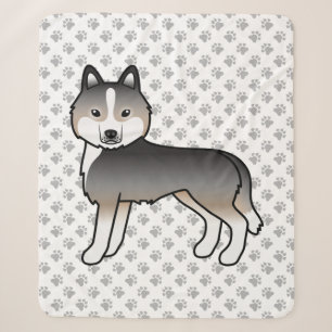 Lichte wolfgrijze Siberische Husky Cute Cartoon Ho Sherpa Deken