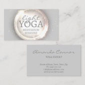 Lichte Yoga Mindful Meditatie Sessies Glitter Dot Visitekaartje (Voorkant / Achterkant)