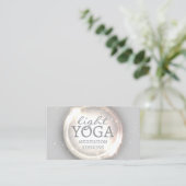Lichte Yoga Mindful Meditatie Sessies Glitter Dot Visitekaartje (Staand voorkant)