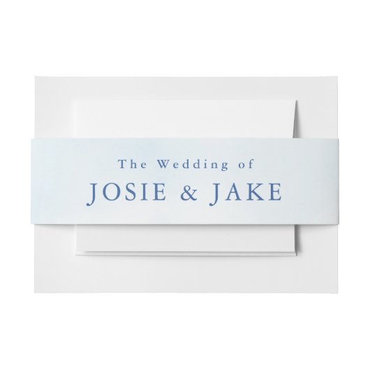 Lichte zachte Blauwe lucht Minimalistische Elegant Uitnodigingen Wikkel (Voorkant Voorbeeld)