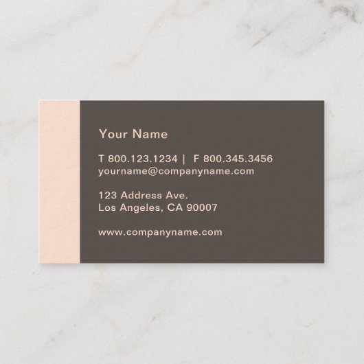 Lichte zalm Brown Modern Visitekaartje (Achterkant)