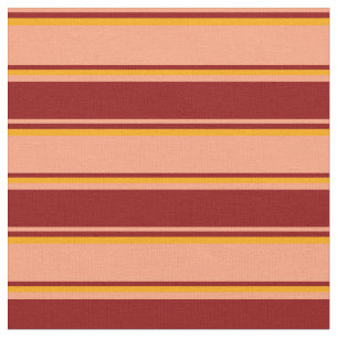 Lichte zalm, donkerrood en Oranje gekleurde lijnen Stof
