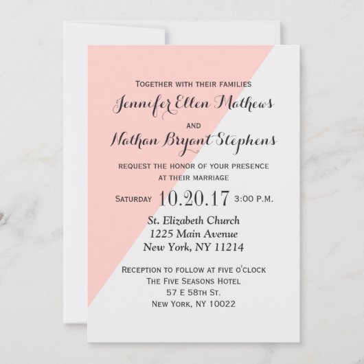 Lichte zalmroze en grijze tweeton kaart (Voorkant)