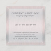 Lichte zilvergrijze metallic achtergrond vierkante visitekaartje (Achterkant)