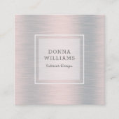 Lichte zilvergrijze metallic achtergrond vierkante visitekaartje (Voorkant)