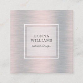 Lichte zilvergrijze metallic achtergrond vierkante visitekaartje