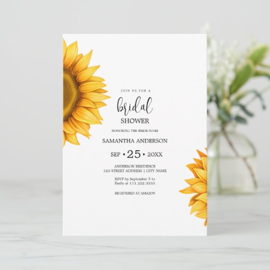 Lichte zonnebloemen Vrijgezellenfeest minimalistis Kaart (Staand voorkant)