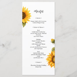 Lichte zonnebloemen Vrijgezellenfeest minimalistis Menu