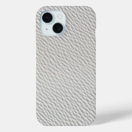 Lichtegrijze leren textuur telefoonhoesje iPhone 15 case