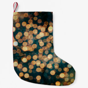 lichten backgrondabstract, achtergrond, zwart, ond kleine kerstsok