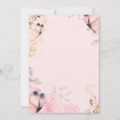 Lichten, bloemen roze vlinders 80e verjaardag kaart (Achterkant)