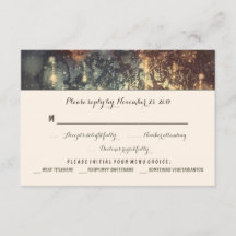 lichten boom romantische bruiloft RSVP kaarten