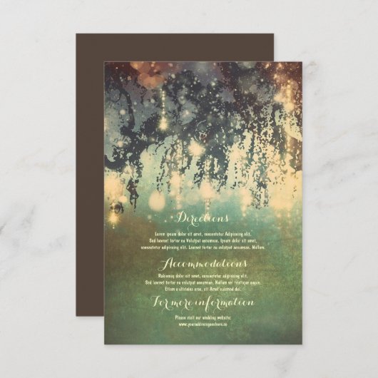 Lichten Boom takken Bruiloft Details invoegen Informatiekaartje (Voorkant / Achterkant)