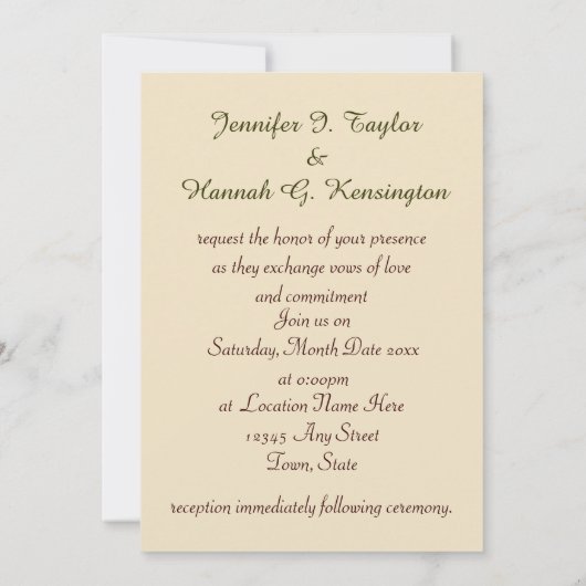 Lichten, Bospad Gay Lesbisch Bruiloft Uitnodiging (Achterkant)