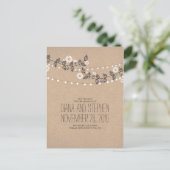 Lichten Branches Boho Modern Save the Date Aankondigingskaart (Staand voorkant)