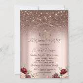 Lichten, Burgundy Glitter, Roos Gold Retirement Kaart (Voorkant)