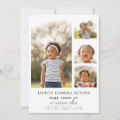 Lichten Camera Actie Foto Verjaardag Uitnodigen Kaart (Voorkant)