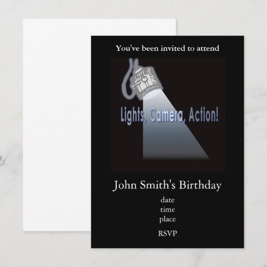 Lichten camera actie! kaart (Voorkant / Achterkant)