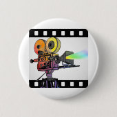 Lichten camera actie! ronde button 5,7 cm (Voorkant)