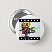 Lichten camera actie! ronde button 5,7 cm (Voorkant /achterkant)