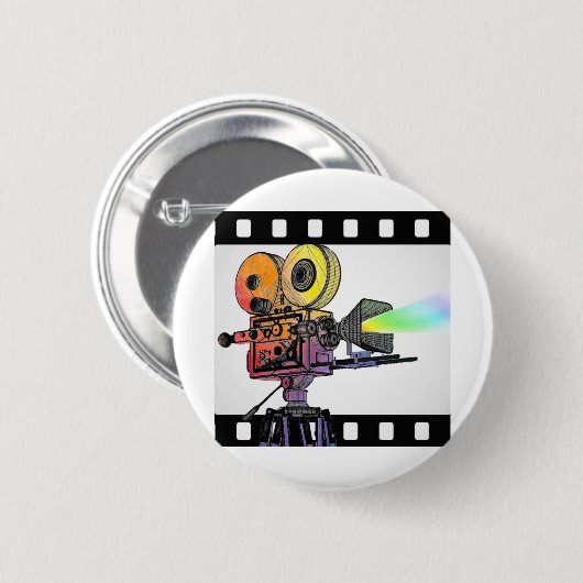 Lichten camera actie! ronde button 5,7 cm (Voorkant /achterkant)