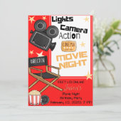 Lichten camera Action Birthday Invitation Kaart (Staand voorkant)