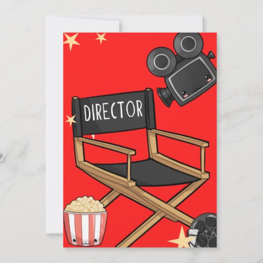 Lichten camera Action Birthday Invitation Kaart (Achterkant)