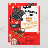 Lichten camera Action Birthday Invitation Kaart (Voorkant / Achterkant)