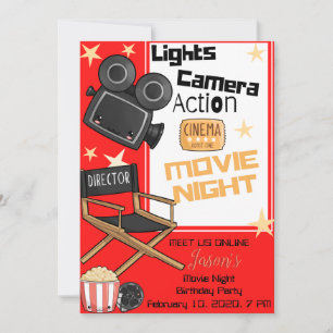 Lichten camera Action Birthday Invitation Kaart