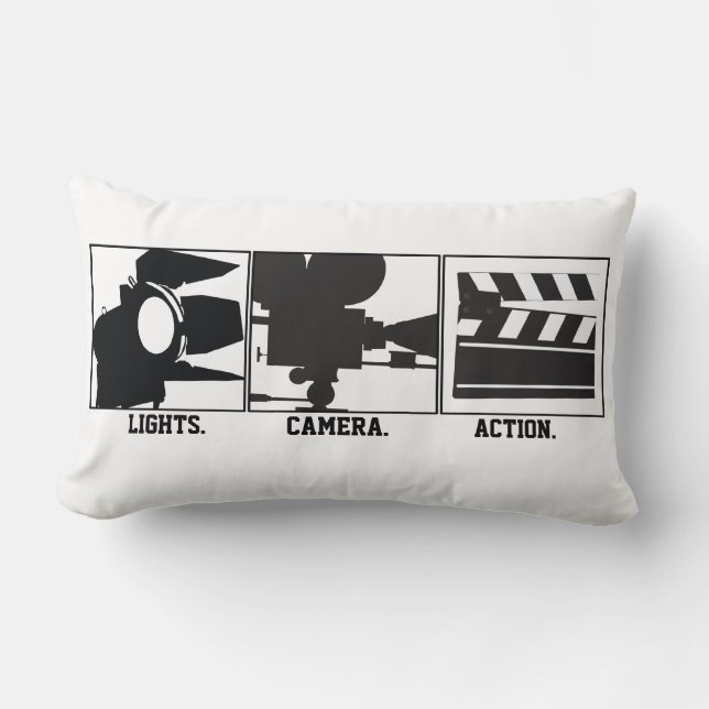 Lichten.Camera.Action. Movie Maker Pillow Kussen (Voorkant)