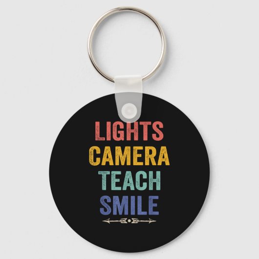 Lichten Camera Les Smile Grappige Quote Leraar Sleutelhanger (Voorkant)