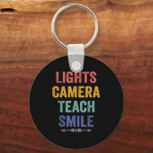 Lichten Camera Les Smile Grappige Quote Leraar Sleutelhanger (Voorkant)